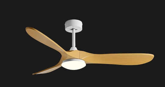 GRC Tech Ceiling Fan 107cm with Light Fixture Beige / White