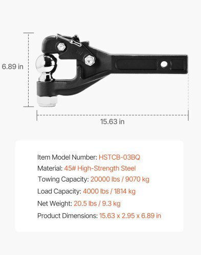 Vevor Tow Hook Car Maximum Towing Weight 1814kg