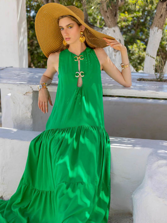 Maxi Φόρεμα Πλεκτό Green