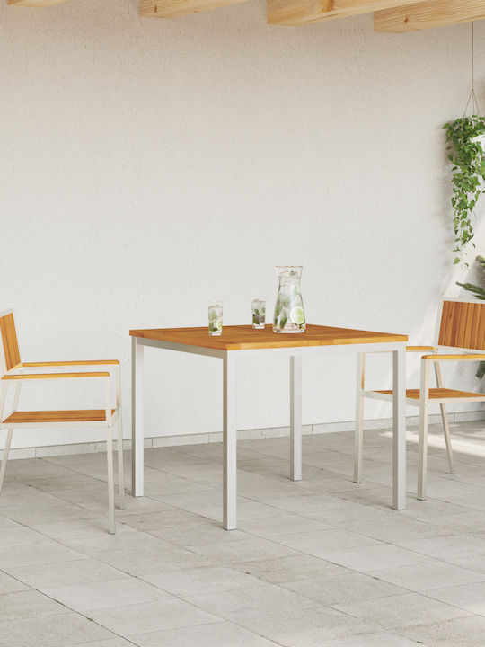 Outdoor Chair Wooden Silver, Brown