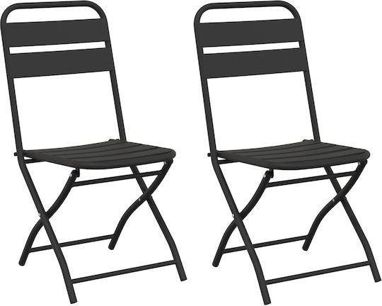 vidaXL Outdoor Chair Anthracite Set of 2 42x52x82 cm