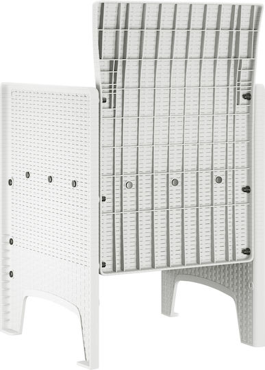 Outdoor Chair Rattan White with Cushion 2pcs 53x49x85cm
