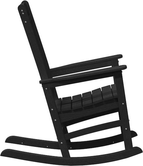 Schaukelstuhl Hölzernes Black Velvet-Black Metal 70x92x108εκ.