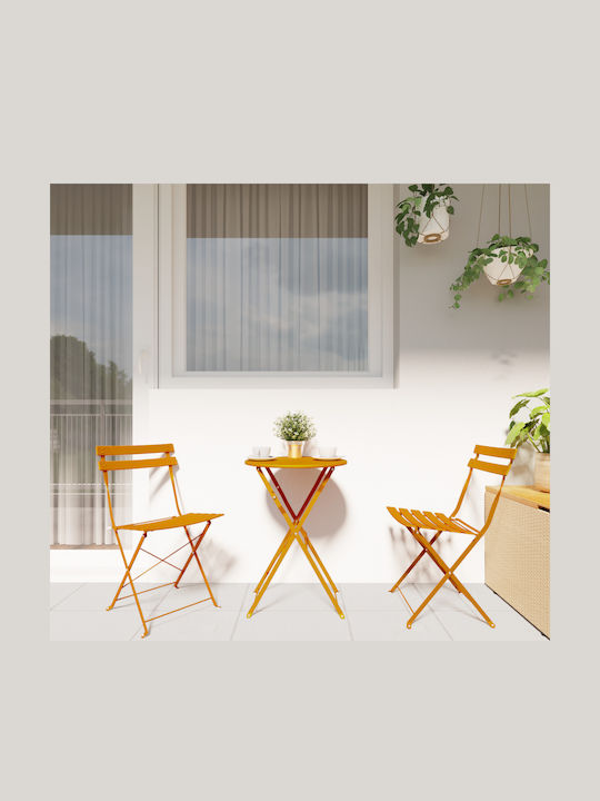 Outdoor-Stuhl Metallisch Mustard 2Stück 42x42εκ.