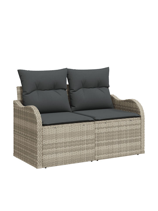 Zweisitziges Sofa Außenbereich Rattan mit Kissen 55x55x37cm