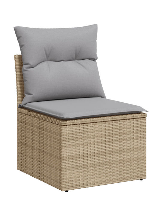 Corner Sofa Outdoor Rattan with Pillows 55x62x69cm