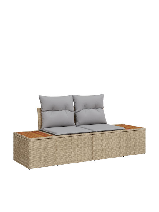 Corner Sofa Outdoor Rattan with Pillows 55x62x69cm