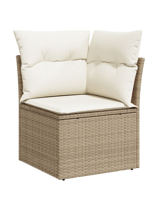 Corner Sofa Outdoor Rattan with Pillows 55x62x69cm