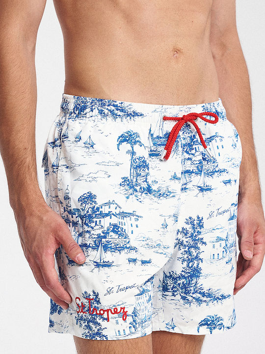 MC2 Costum de Baie Bărbați Pantaloni Scurți Toile Albastru
