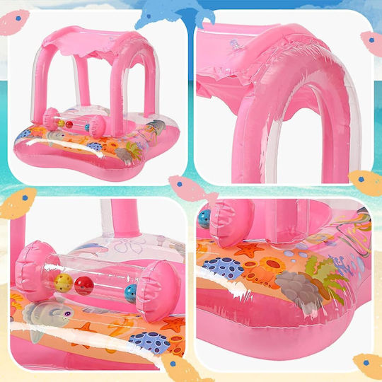 Swimtrainer Buoy with Length 58cm and Pink Sunshade Baby Inflatable