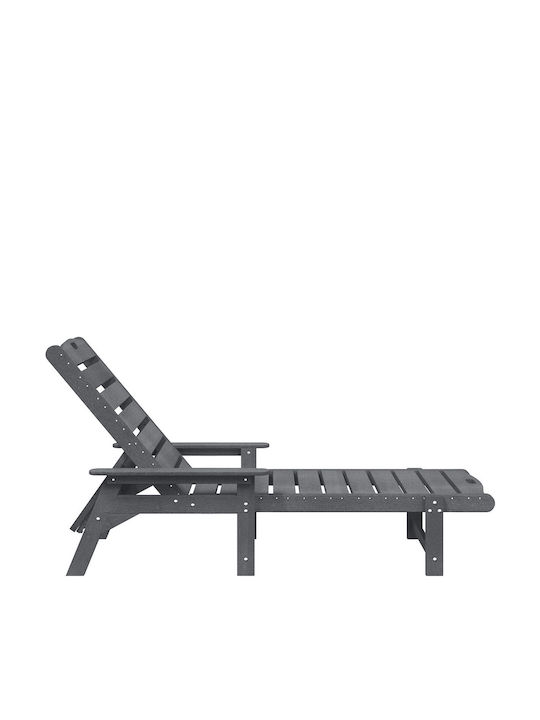 Deckchair Plastic Gray 162x53x98.5cm.