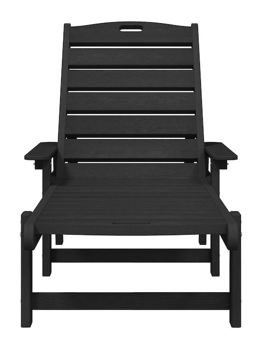 Liegestuhl Kunststoff Schwarz 162x53x98.5cm.