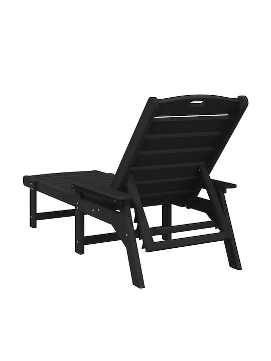 Liegestuhl Kunststoff Schwarz 162x53x98.5cm.