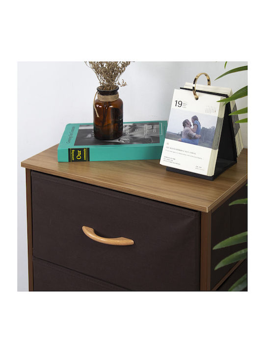 Drawers Storage Made of Wood & Fabric L75xW46xH30cm