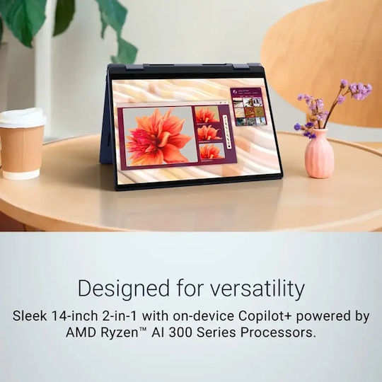 Dell Plus 2-in-1 LDB04255 14" FHD+ Touchscreen (Ryzen AI PRO 300 Series-7 PRO 350/16GB/1TB SSD/W11 Home) (US Keyboard)