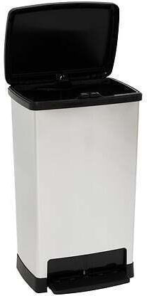 5Five Plastic Waste Bin with Pedal Silver 50lt