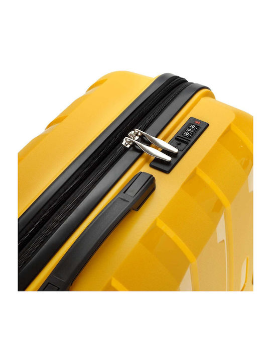 Seagull Cabin Travel Suitcase Hard Yellow with 4 Wheels Height 55cm SG180-55-Yellow