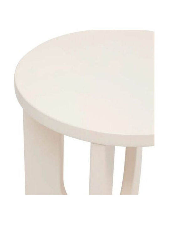 Στρογγυλό Βοηθητικό Τραπεζάκι Ξύλινο Ivory Μ40xΠ40εκ.