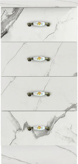 Bodenstehende Küchenschublade Λευκό Εφέ Μάρμαρο 40x50x85cm