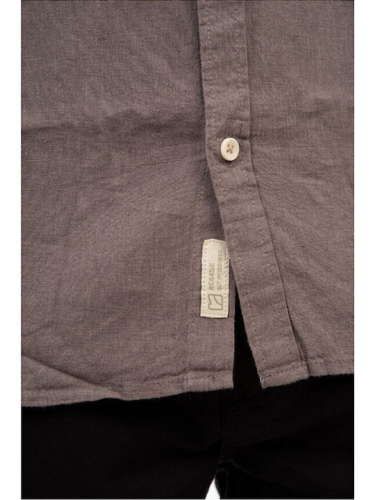 Short-sleeved Linen Shirt Fog Grey