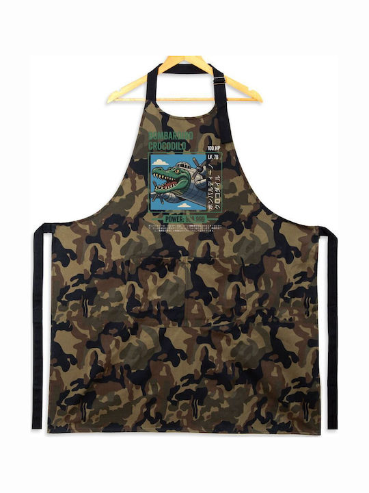 Bombardiro Crocodilo Şorț de Bucătar Cu Buzunare Bumbac Camuflaj Adulți 100% Cotton