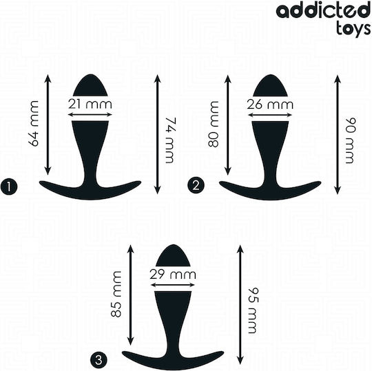 Addicted Toys Anale Plugs Elektrische Gitarren Klein Schwarz 3Stück
