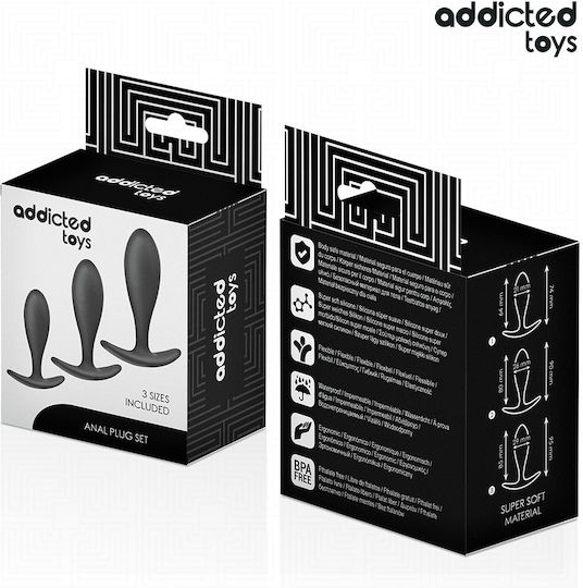 Addicted Toys Anale Plugs Elektrische Gitarren Klein Schwarz 3Stück