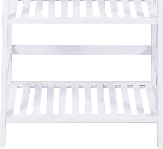 Bakaji Floor Bathroom Shelf Wooden 116x48x32cm White Bakaji Floor Bathroom Shelf Wooden 116x48x32cm White