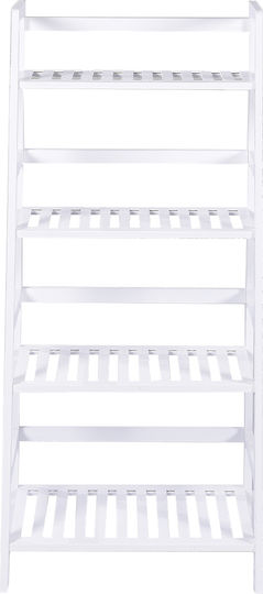 Bakaji Επιδαπέδια Ραφιέρα Μπάνιου Ξύλινη 116x48x32cm Λευκή