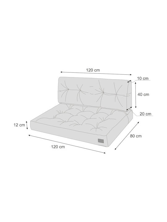 Garden Chair Cushion with Backrest Ecru