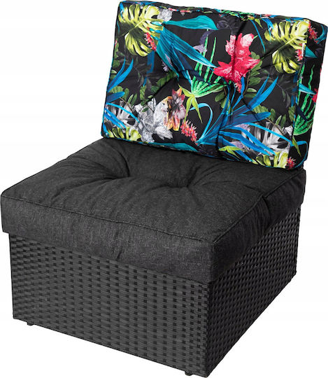 Garden Chair Cushion with Backrest Black 59x59cm