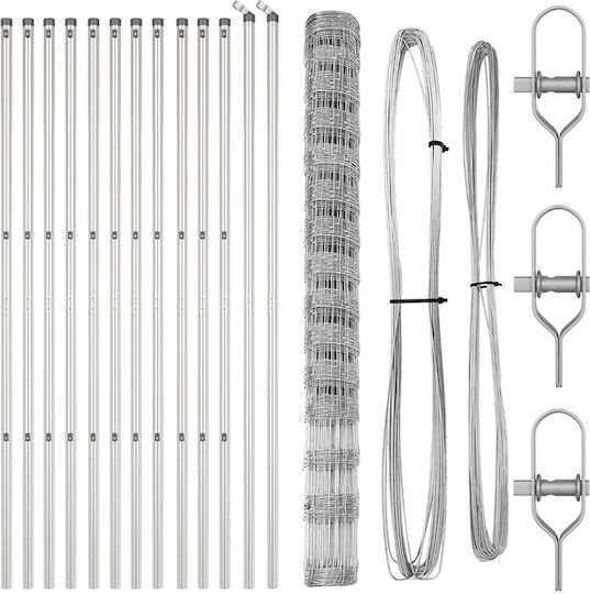 vidaXL Verzinkter Silber Drahtzaun 1,6x25m