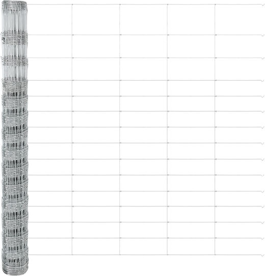 vidaXL Verzinkter Drahtzaun Satz Silber 1,6x25m
