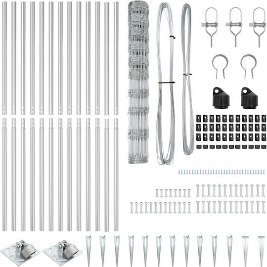 vidaXL Drahtzaun Stacheldraht Verzinktes Silber 1,2x50m