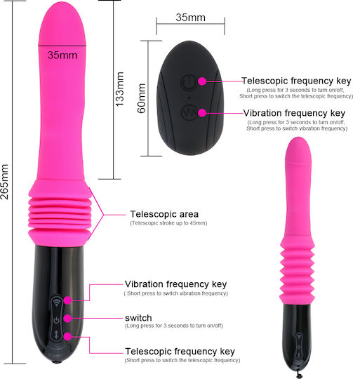 Thrusting Vibrator Function Wireless Pink