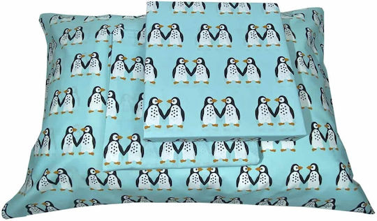 Astron Italy Παιδικό Πάπλωμα Μονό Penguins Τιρκουάζ 160x240εκ.