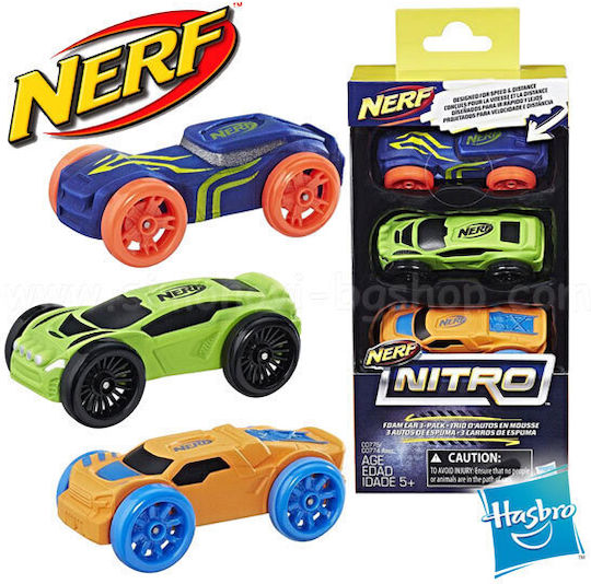 Nerf Nitro for 8+ years old years Nerf Nitro Foam Car 3Pack