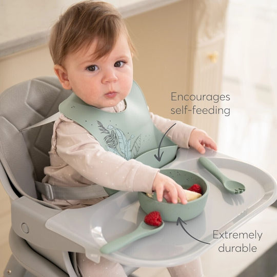 Kikka Boo Baby Food Bowl Platinum made of Silicone Green