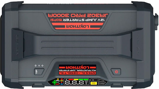 Lokithor JA302 PRO Φορητός Εκκινητής Μπαταρίας Αυτοκινήτου 3000A με Power Bank / USB / Τρόμπα / Φακό 12V