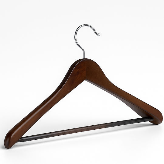 Bakaji Wardrobe Hanger for Pants Wooden Brown 02842619 12pcs