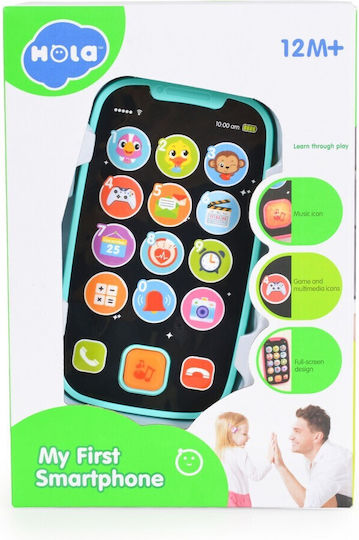 Moni My First Smartphone Toy Phone with Music Lights and Sounds for 12+ Months Blue
