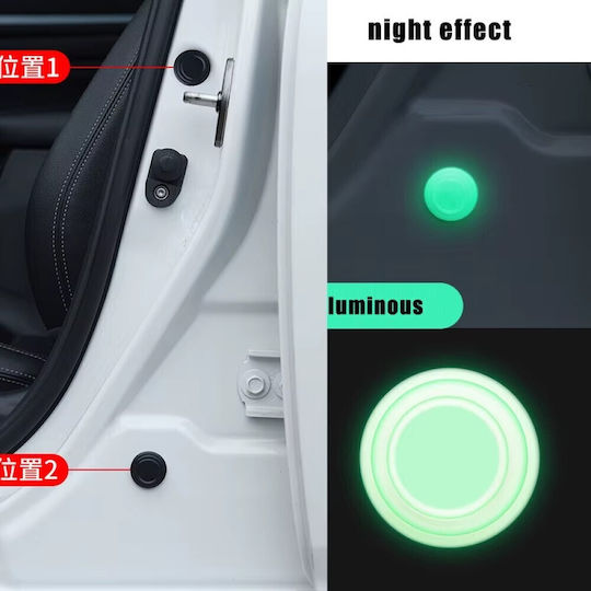 Anti-Vibration Phosphorescent Silicone Car Stickers Doors Hood & Trunk Set 10 Pieces Tc-247
