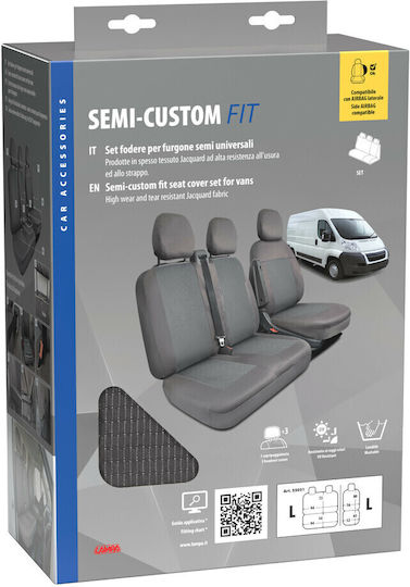 Lampa Car Seat Covers Headrests 3 Rows of Seats Dark Gray Color Sedili Set Large Lampa 1 Piece L5503.1