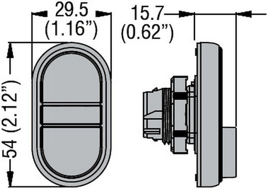 Kopf Doppelter Druckknopf Symbolen I-0 Grüne Rote Lpcb7223 Φ22