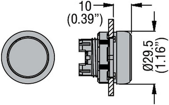 Push Button Reset Head Lpcb106 Blue Φ22