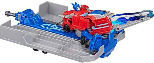 Action Figure Truck to Playset: Earthspark Transformers Optimus Prime Battle Trailer 8cm.