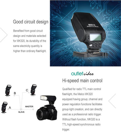 Flash Meike Mk-320f LCD TTL Fuji