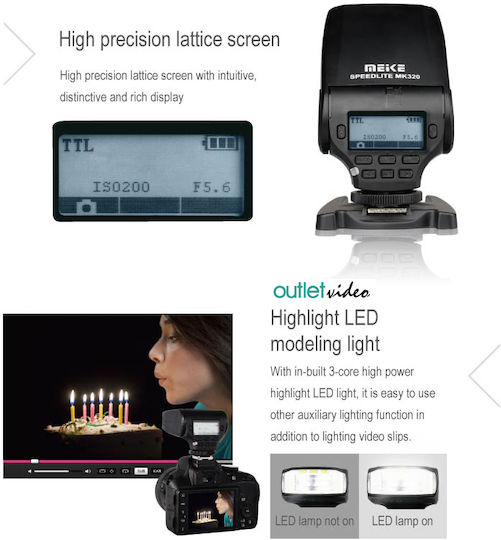 Flash Meike Mk-320f LCD TTL Fuji