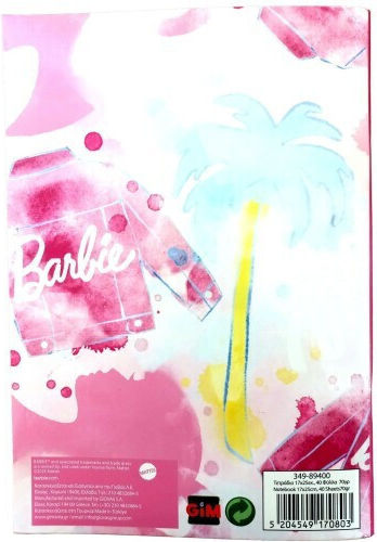 Gim Notebook Ruled B5 40 Sheets Barbie 1pcs