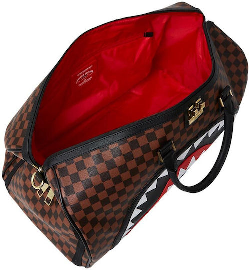 Sprayground Sharks Duffle Σακ Βουαγιάζ Καφέ από Δερματίνη Μ50xΠ25xΥ27εκ.